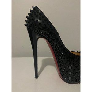 Christian LOUBOUTIN Studded Heels Stilettos Black Platform  38.5